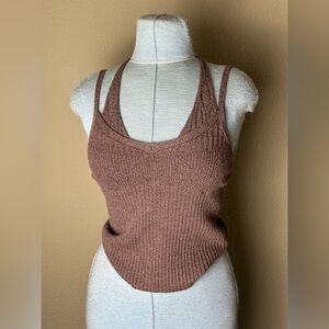 NWT PISTOLA WOVEN TANK LINEN COTTON TANK MOCHA BROWN MEDIUM